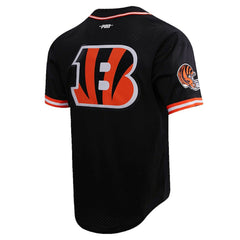 Joe Burrow Cincinnati Bengals Pro Standard Mesh Baseball Button-Up T-Shirt - Black for sale