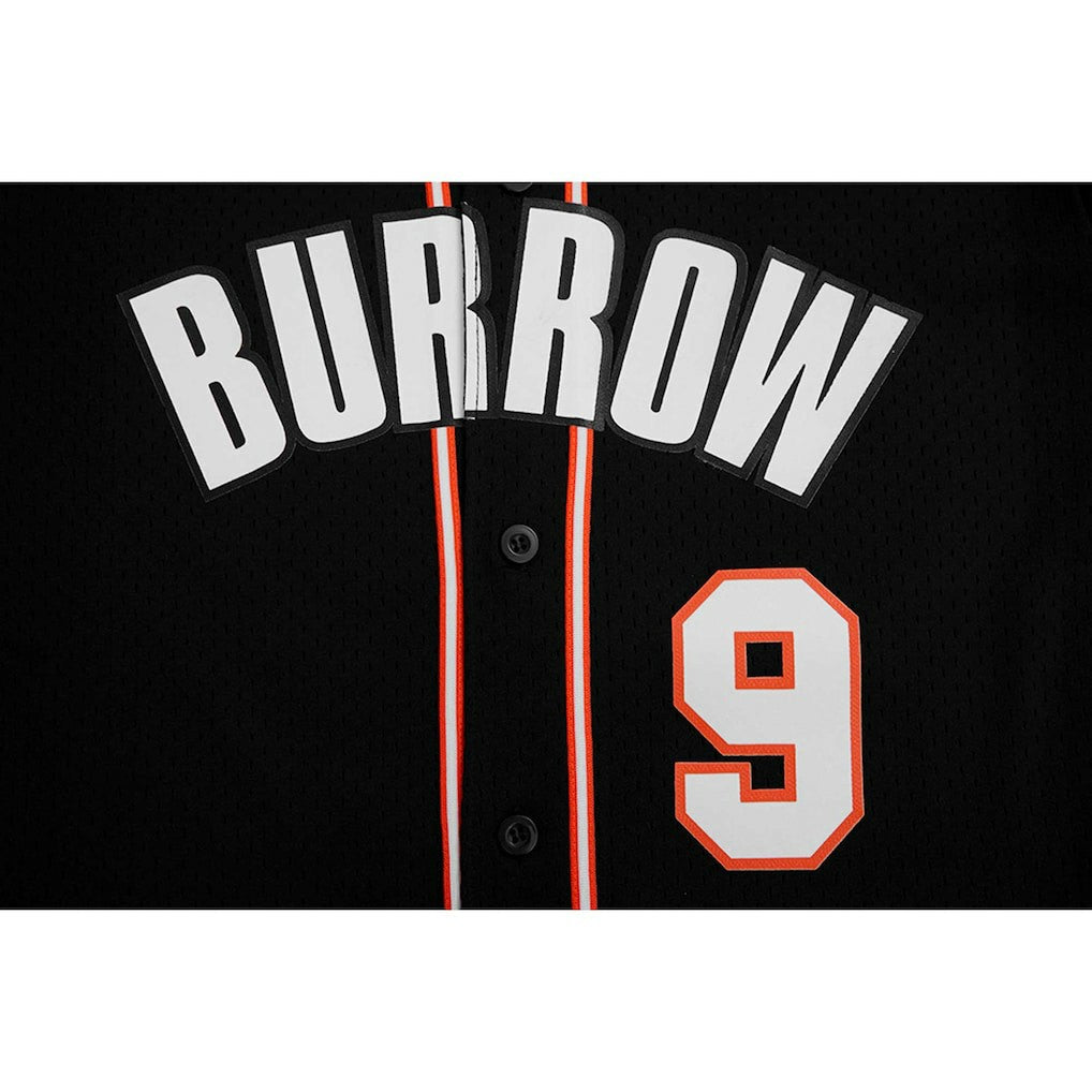 Joe Burrow Cincinnati Bengals Pro Standard Mesh Baseball Button-Up T-Shirt - Black for sale