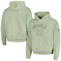 Justin Jefferson Minnesota Vikings Pro Standard Player Name & Number Pullover Hoodie - Light Green outlet