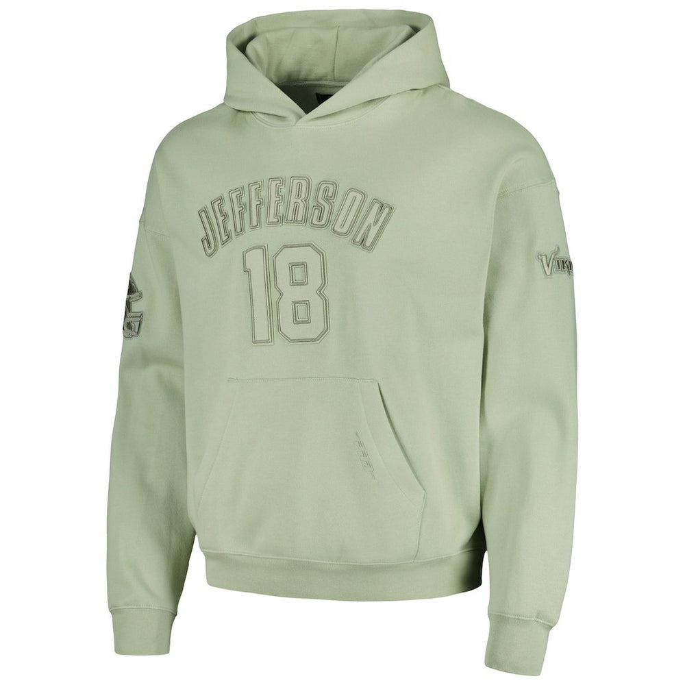 Justin Jefferson Minnesota Vikings Pro Standard Player Name & Number Pullover Hoodie - Light Green outlet