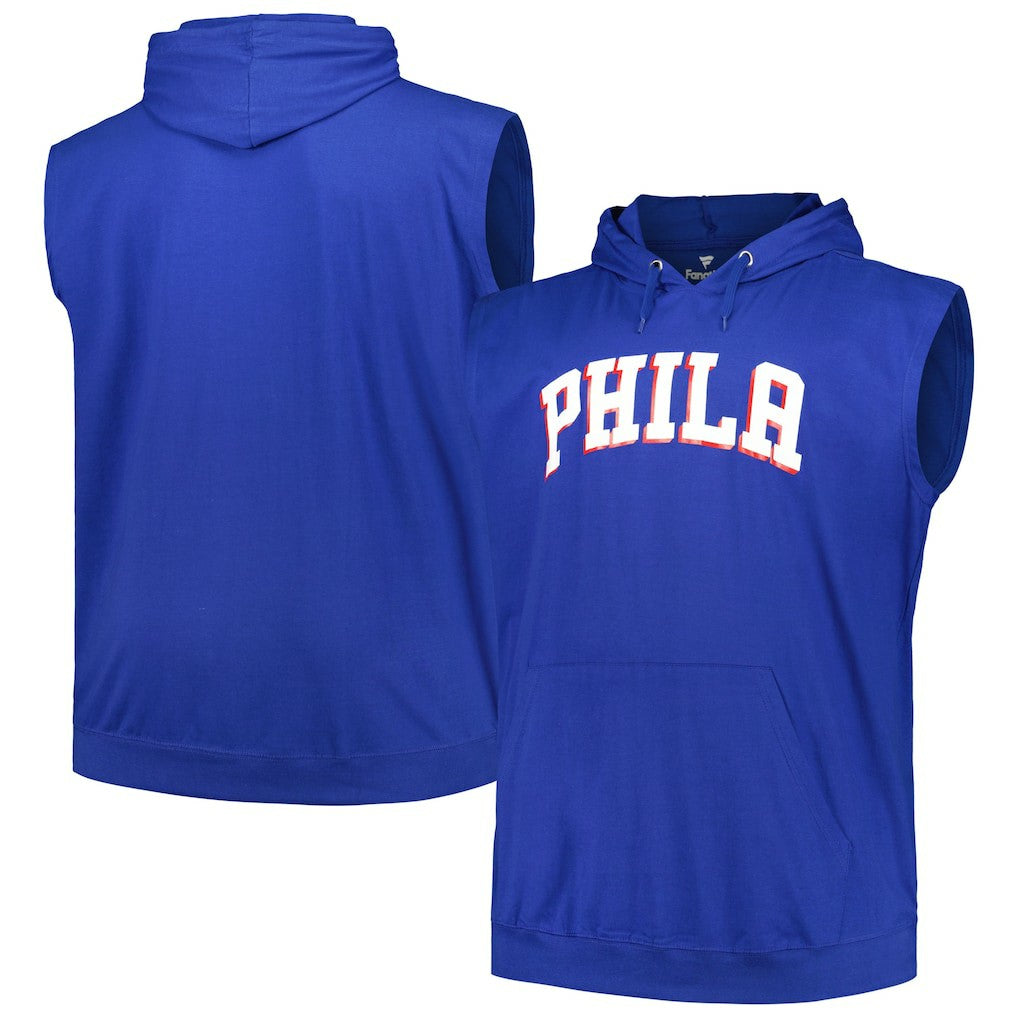 Philadelphia 76ers Big & Tall Jersey Muscle Pullover Hoodie - Royal discount