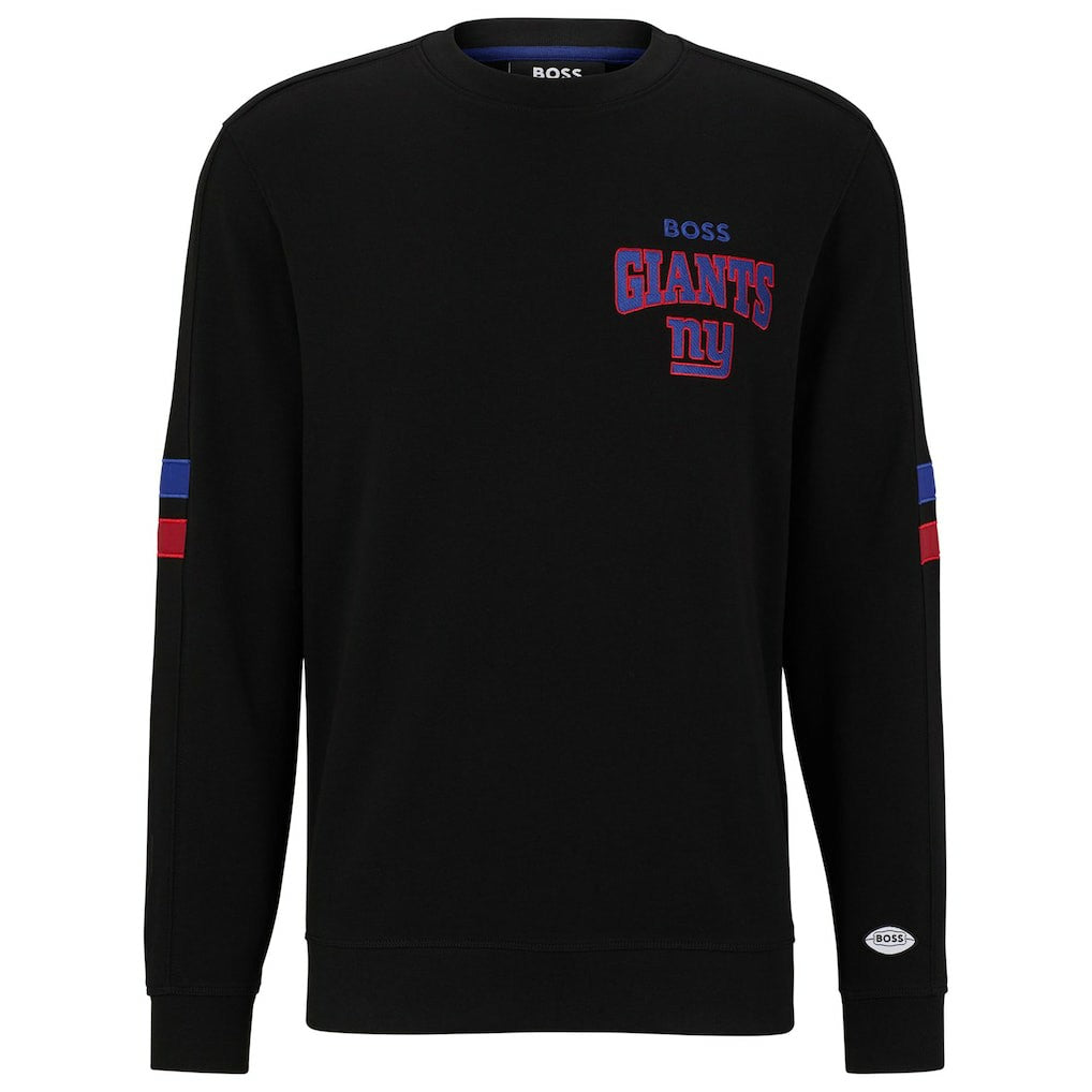 New York Giants BOSS X NFL Drive Crew Neck Pullover Sweatshirt - Black/Royal outlet