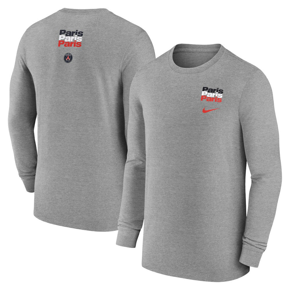 Paris Saint-Germain Legend Long Sleeve T-Shirt - Heather Gray shop