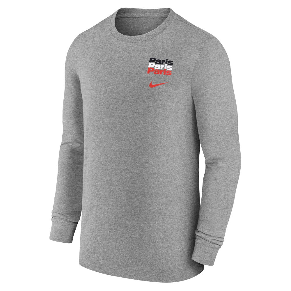 Paris Saint-Germain Legend Long Sleeve T-Shirt - Heather Gray shop