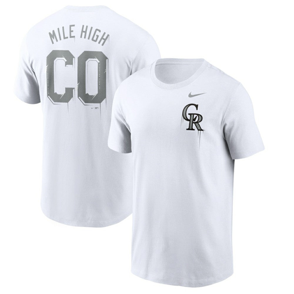 Colorado Rockies Mile High Hometown T-Shirt White