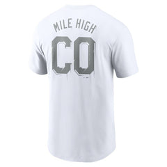 Colorado Rockies Mile High Hometown T-Shirt White