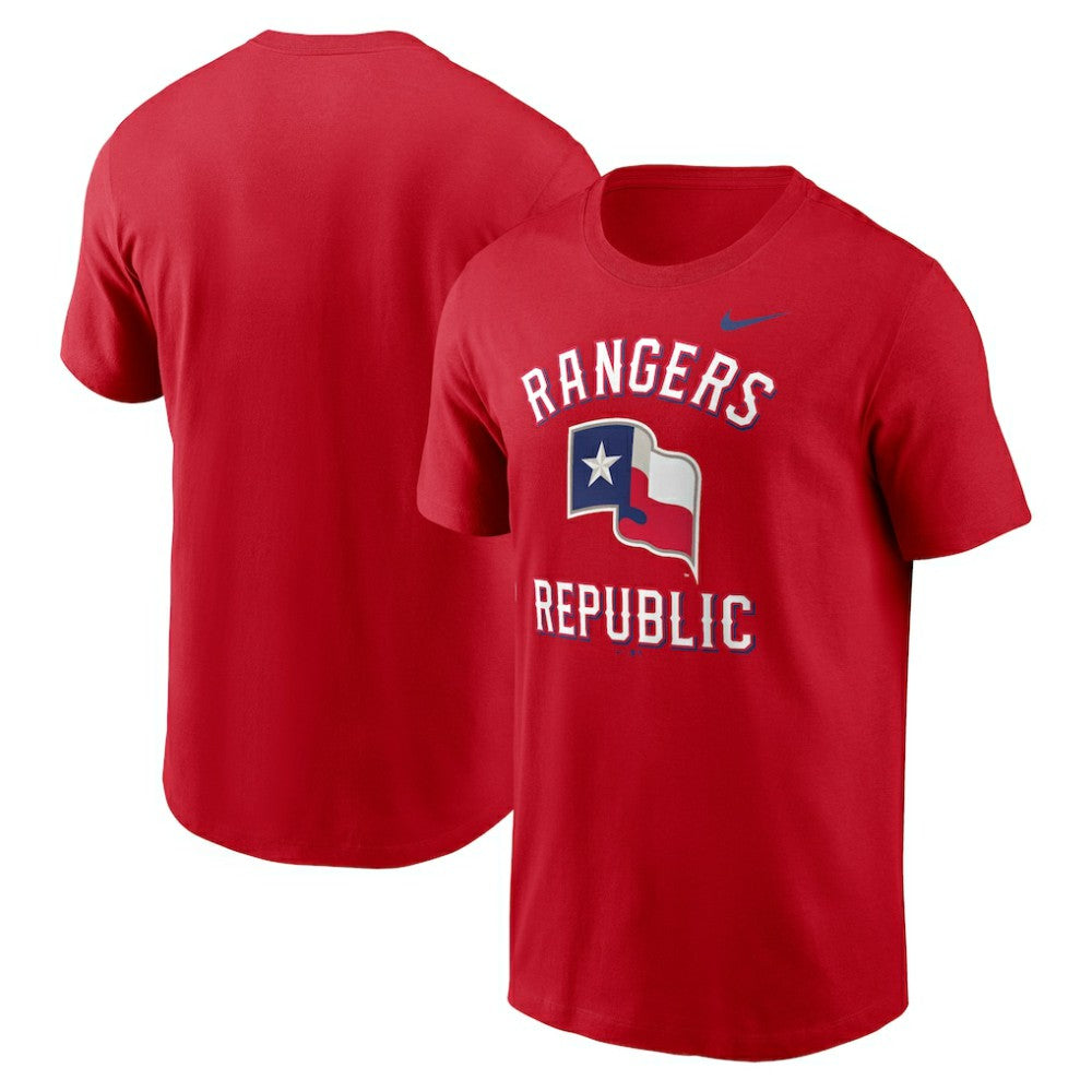 Texas Rangers Lone Star Flag Hometown T-Shirt Red