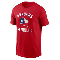 Texas Rangers Lone Star Flag Hometown T-Shirt Red