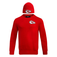 Kansas City Chiefs Pro Standard Crewneck Pullover Sweater & Cuffed Knit Hat Box Gift Set - Red on sale