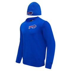Buffalo Bills Pro Standard Crewneck Pullover Sweater & Cuffed Knit Hat Box Gift Set - Royal outlet