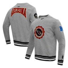 Arizona Cardinals Pro Standard Crest Emblem Pullover Sweatshirt - Heather Gray cheap