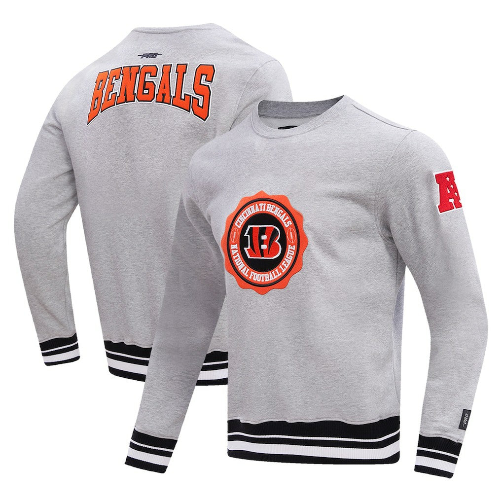Cincinnati Bengals Pro Standard Crest Emblem Pullover Sweatshirt - Heather Gray outlet