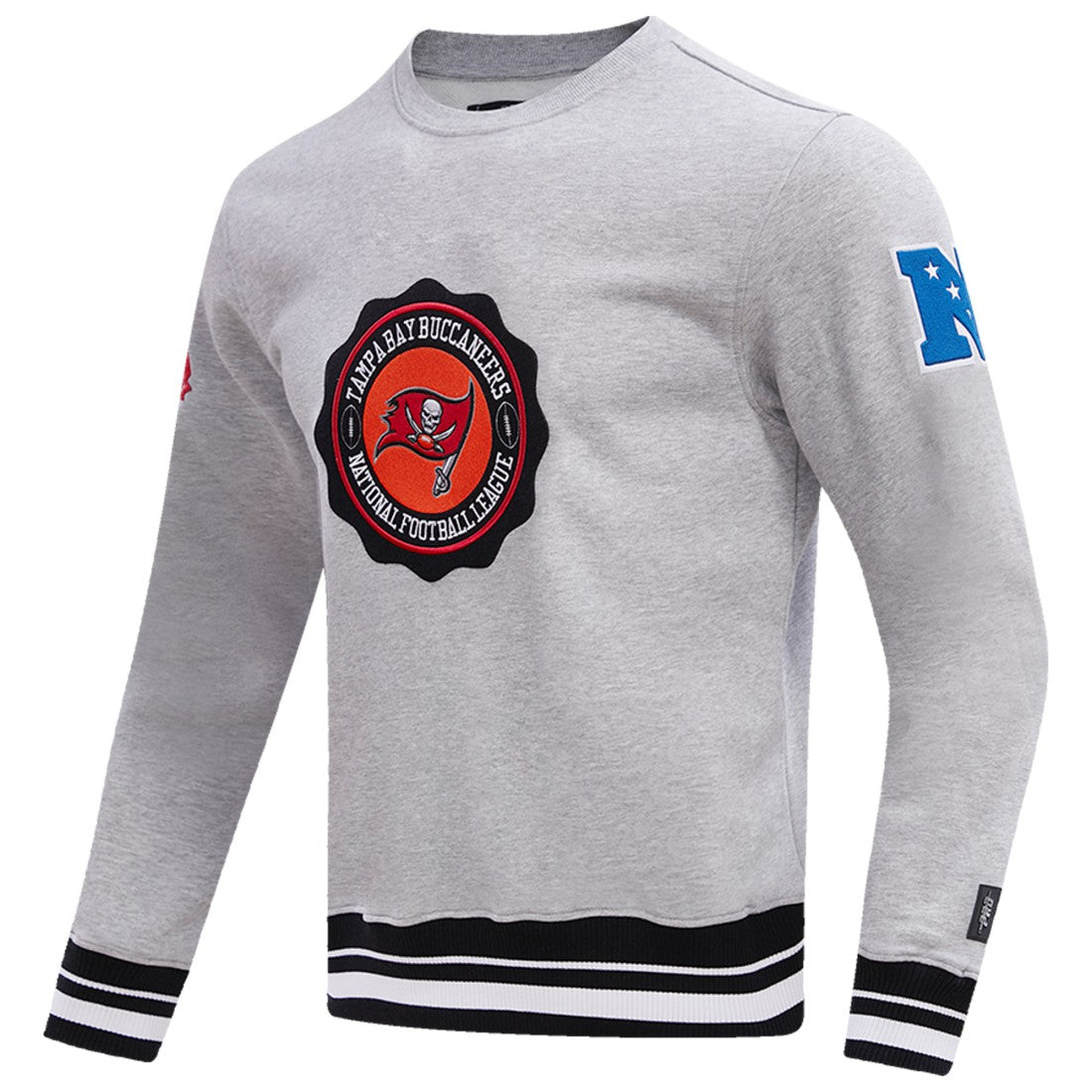 Tampa Bay Buccaneers Pro Standard Crest Emblem Pullover Sweatshirt - Heather Gray for sale