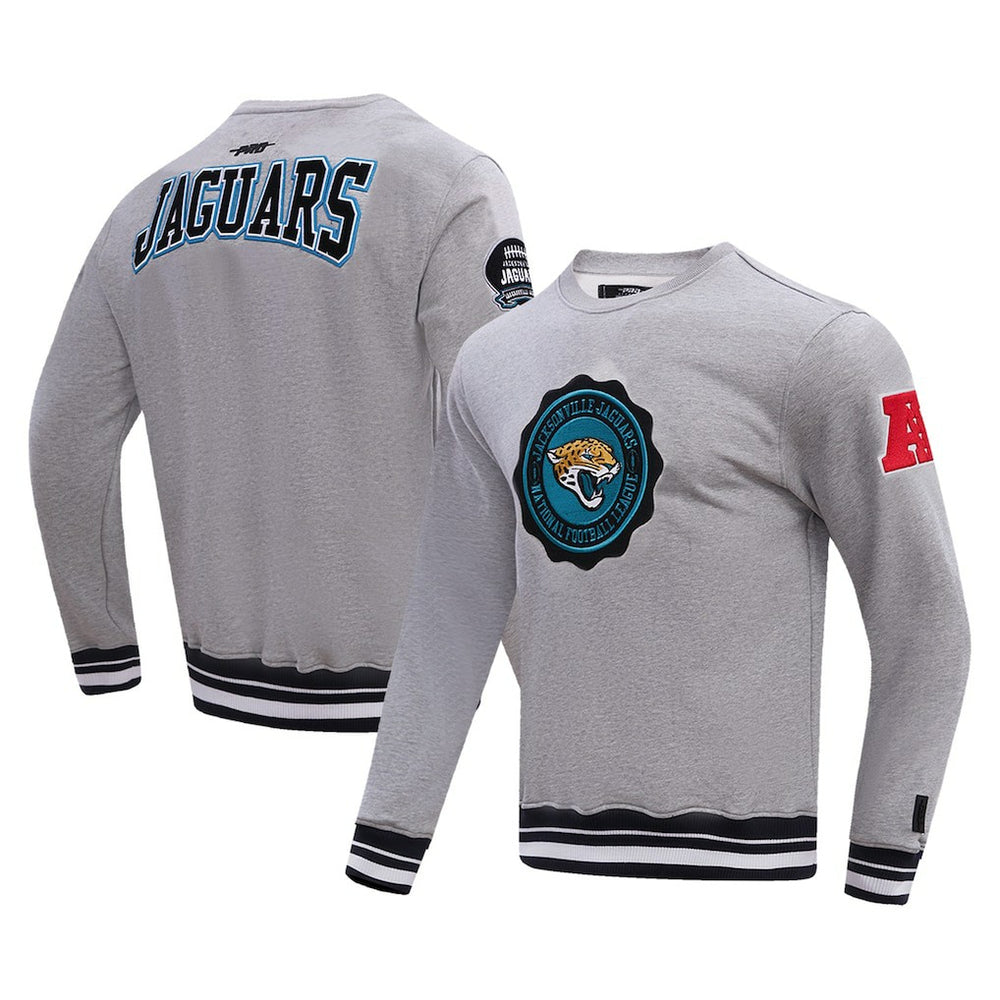 Jacksonville Jaguars Pro Standard Crest Emblem Pullover Sweatshirt - Heather Gray sale