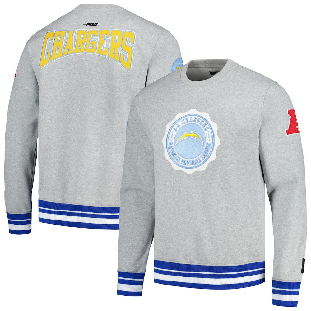 Los Angeles Chargers Pro Standard Crest Emblem Pullover Sweatshirt - Heather Gray sale