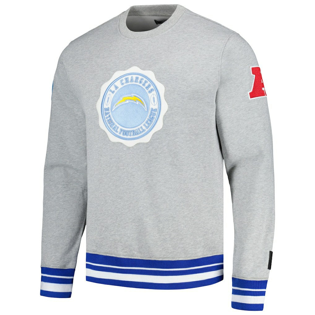 Los Angeles Chargers Pro Standard Crest Emblem Pullover Sweatshirt - Heather Gray sale
