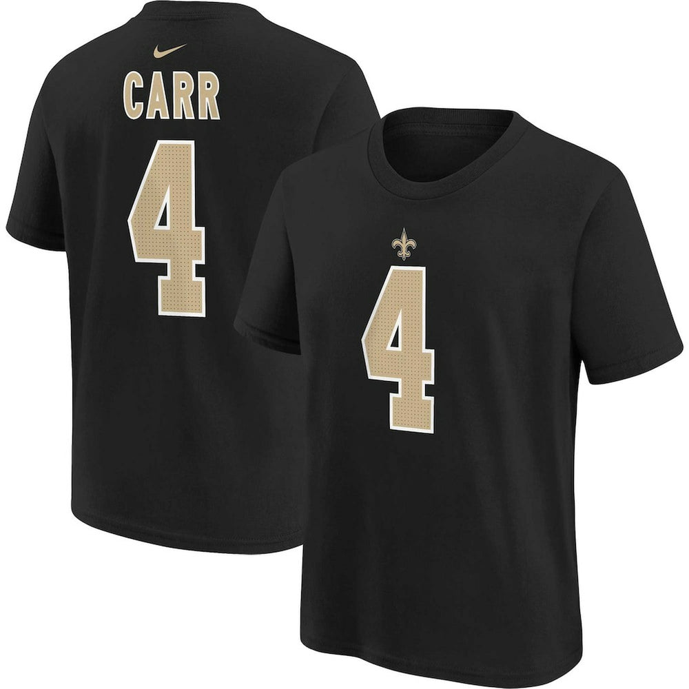 Derek Carr New Orleans Saints Youth Player Name & Number T-Shirt - Black sale