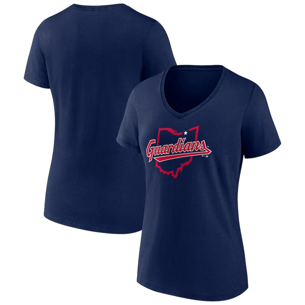 Cleveland Guardians Women's Hometown State Guard V-Neck T-Shirt Navy