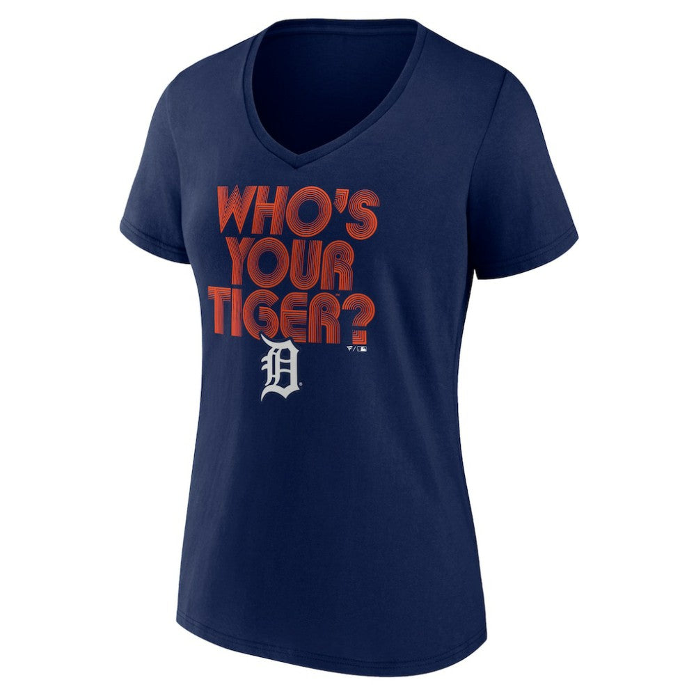 Detroit Tigers Women's Hometown Tiger Daddy V-Neck T-Shirt Navy