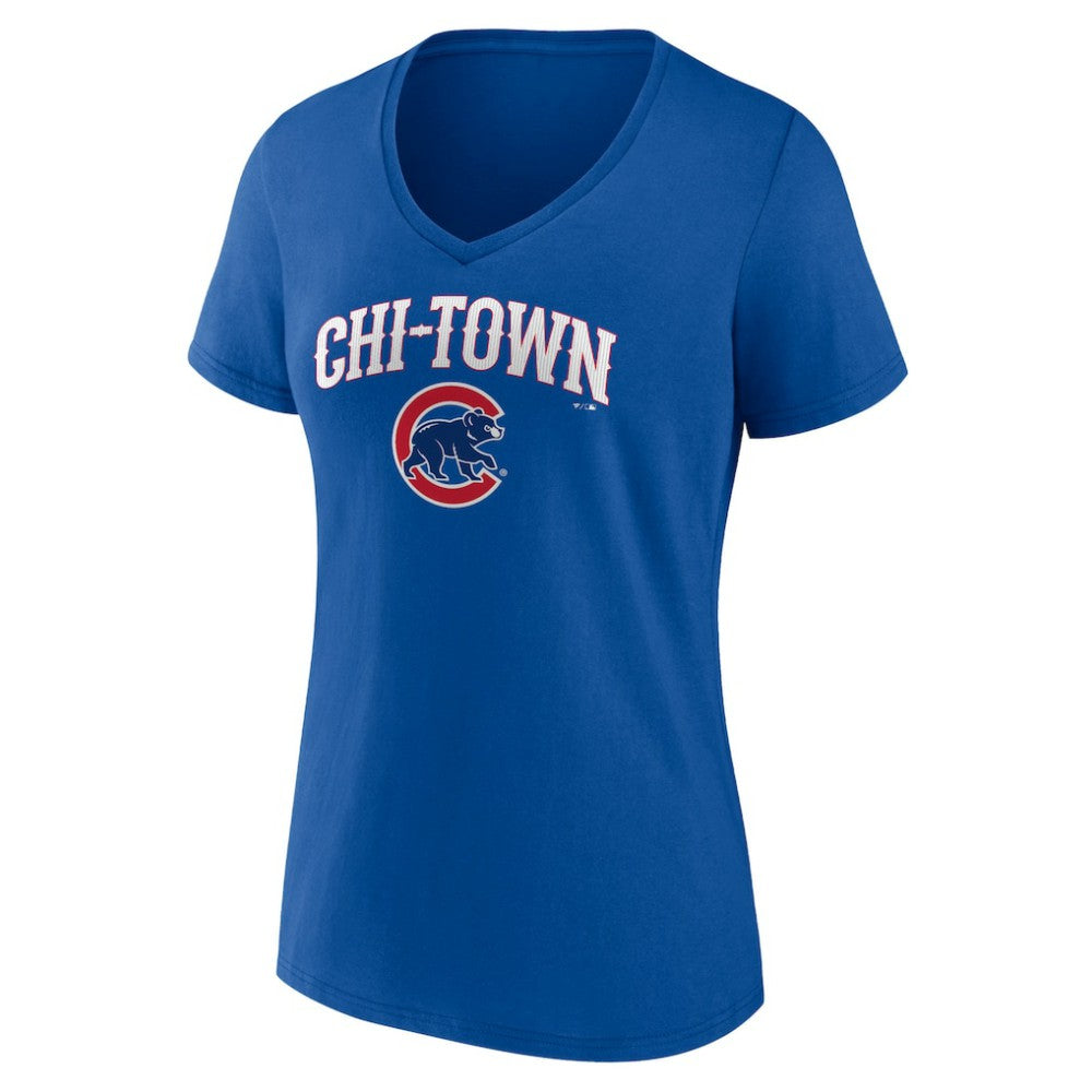 Chicago Cubs Women's Hometown Chi-Town V-Neck T-Shirt Royal