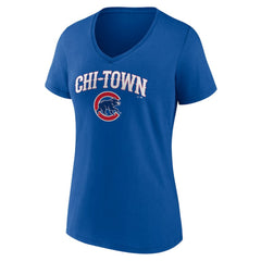 Chicago Cubs Women's Hometown Chi-Town V-Neck T-Shirt Royal