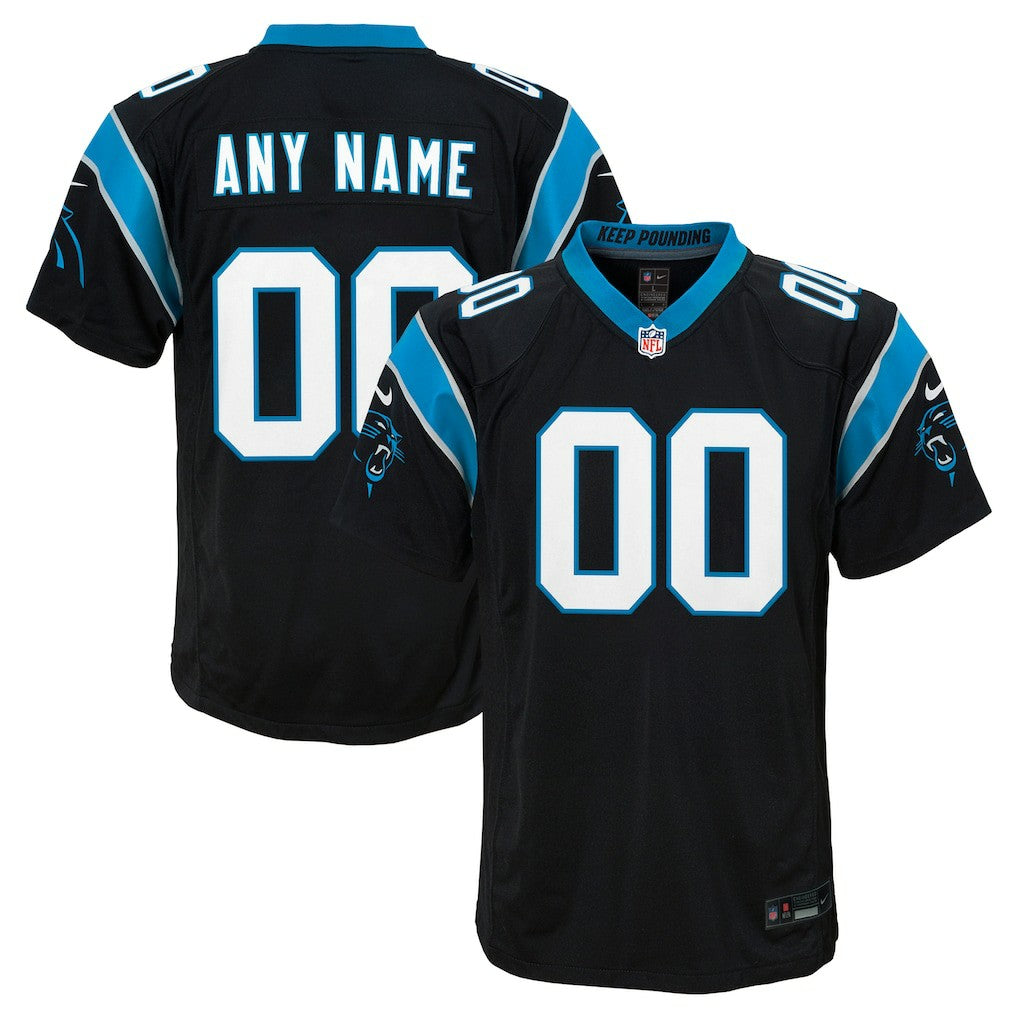 Carolina Panthers Youth Custom Game Jersey - Black sale