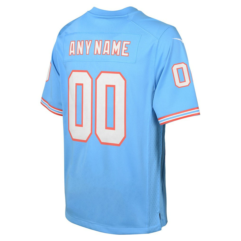 Tennessee Titans Youth Oilers Throwback Custom Game Jersey - Light Blue outlet