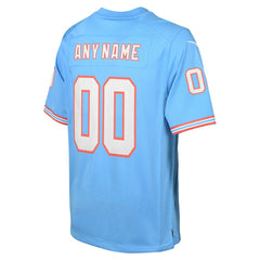 Tennessee Titans Youth Oilers Throwback Custom Game Jersey - Light Blue outlet