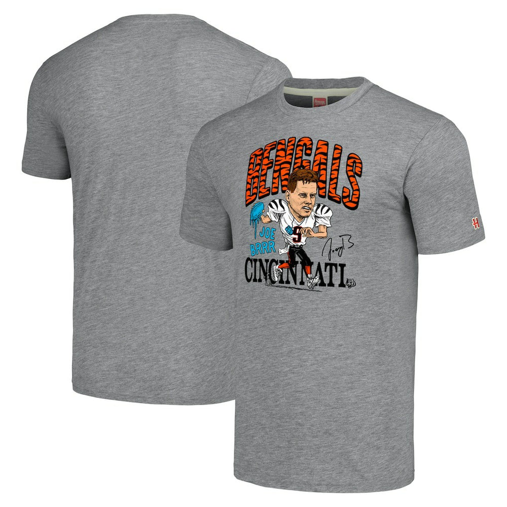 Joe Burrow Cincinnati Bengals Homage Unisex Caricature Player Tri-Blend T-Shirt - Gray outlet