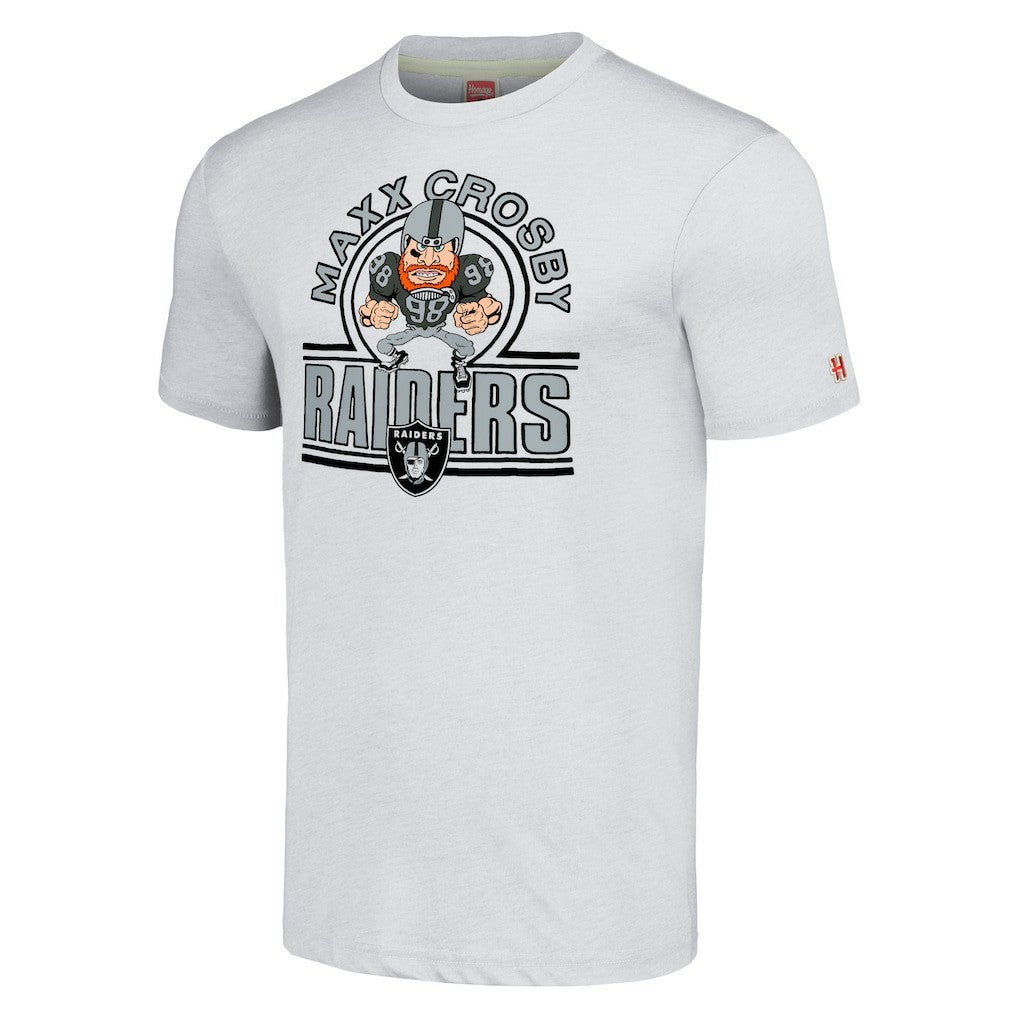 Maxx Crosby Las Vegas Raiders Homage Unisex Caricature Player Tri-Blend T-Shirt - Ash sale