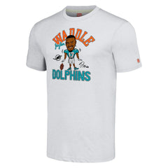 Jaylen Waddle Miami Dolphins Homage Unisex Caricature Player Tri-Blend T-Shirt - Anthracite for sale