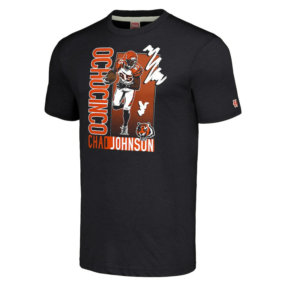 Chad Johnson Cincinnati Bengals Homage Unisex Caricature Retired Player Tri-Blend T-Shirt - Charcoal discount