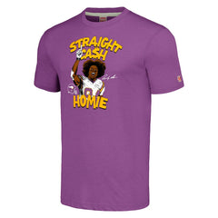 Randy Moss Minnesota Vikings Unisex Homage Caricature Retired Player Tri-Blend T-Shirt - Heathered Purple sale