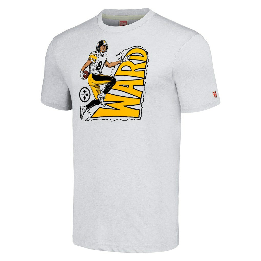 Hines Ward Pittsburgh Steelers Homage Unisex Caricature Retired Player Tri-Blend T-Shirt - Ash cheap