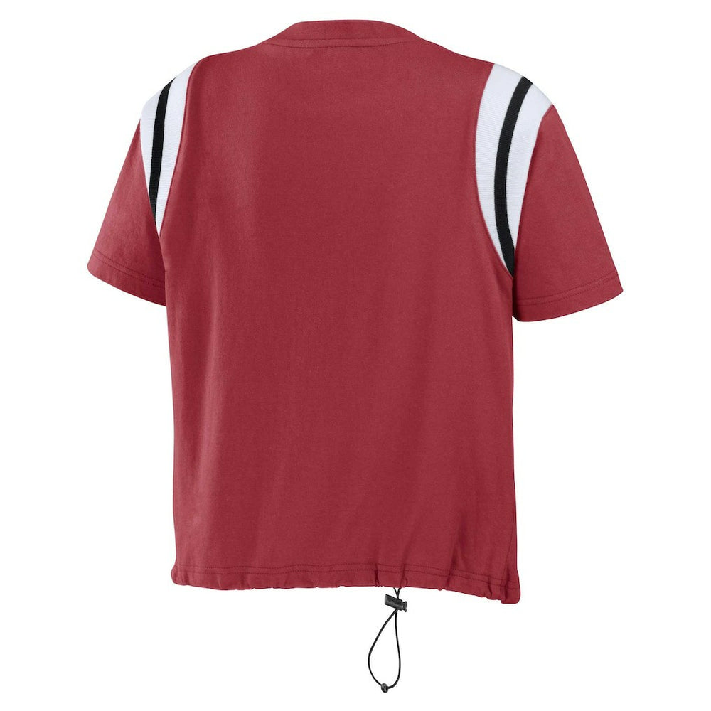 Arizona Cardinals WEAR by Erin Andrews Women's Cinched Colorblock T-Shirt - Cardinal outlet
