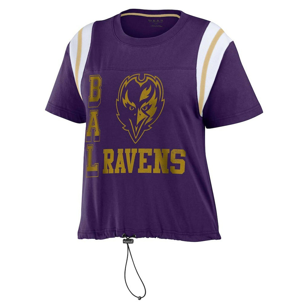 Baltimore Ravens WEAR by Erin Andrews Women's Cinched Colorblock T-Shirt - Purple online