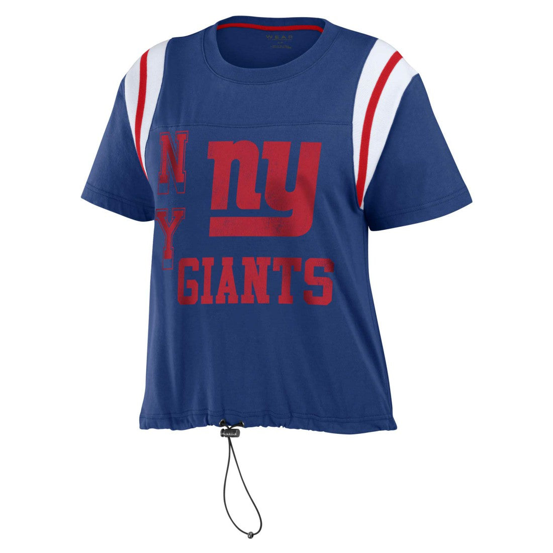 New York Giants WEAR by Erin Andrews Women's Cinched Colorblock T-Shirt - Royal outlet