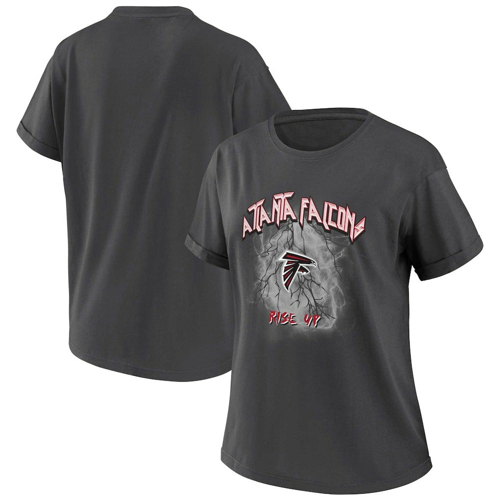 Atlanta Falcons WEAR by Erin Andrews Women's Boyfriend T-Shirt - Charcoal cheap