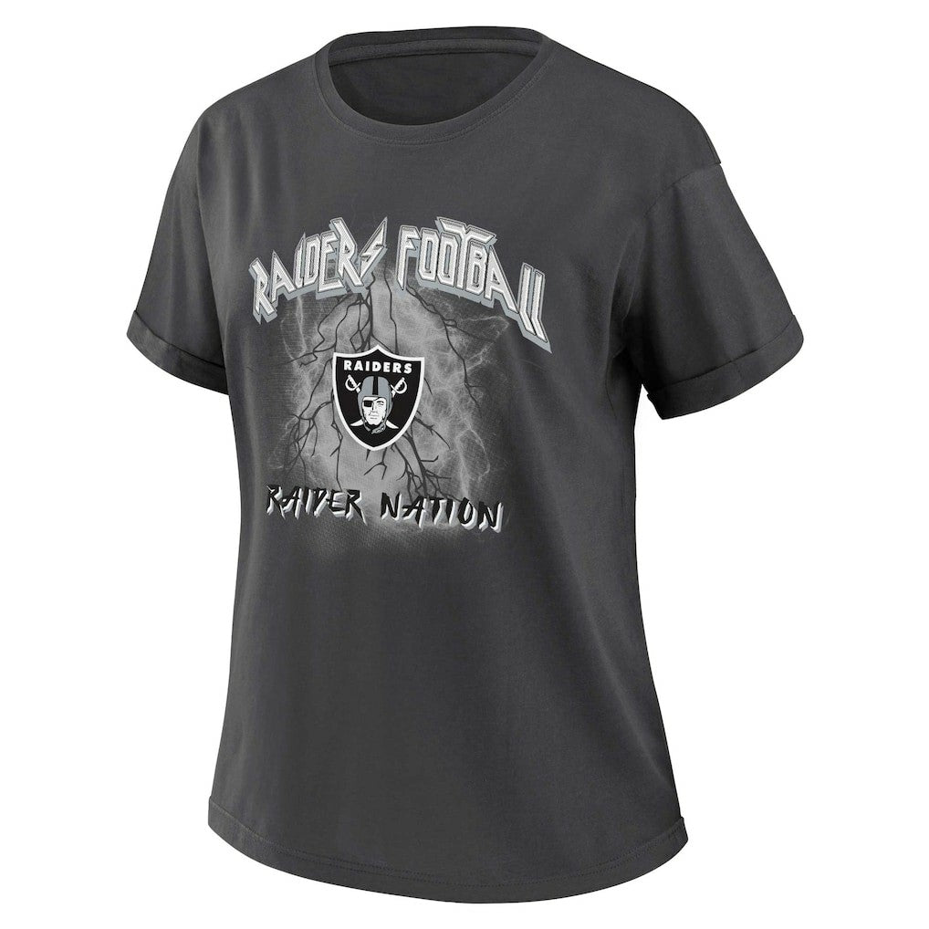 Las Vegas Raiders WEAR by Erin Andrews Women's Boyfriend T-Shirt - Charcoal outlet