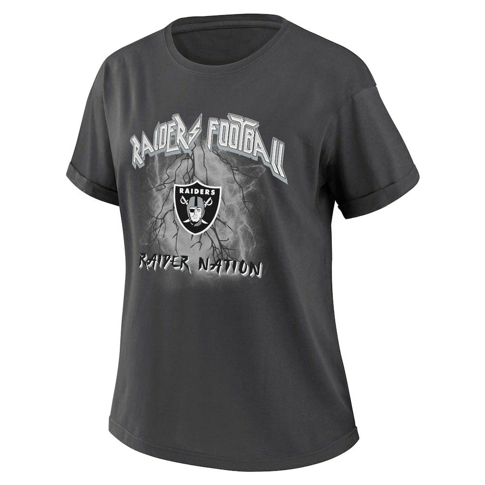 Las Vegas Raiders WEAR by Erin Andrews Women's Boyfriend T-Shirt - Charcoal outlet