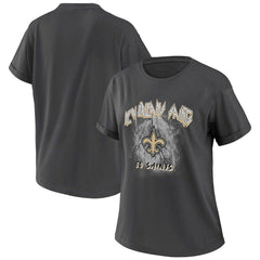 New Orleans Saints WEAR by Erin Andrews Women's Boyfriend T-Shirt - Charcoal cheap