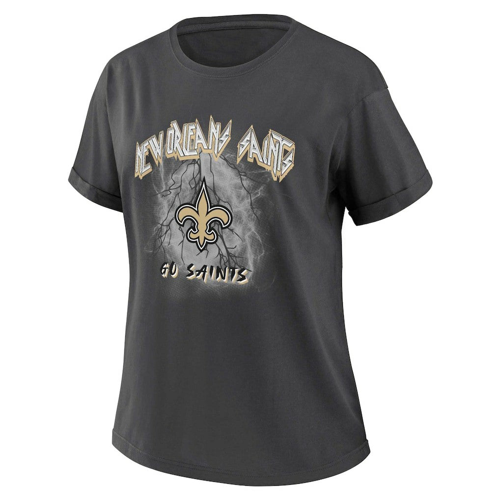 New Orleans Saints WEAR by Erin Andrews Women's Boyfriend T-Shirt - Charcoal cheap