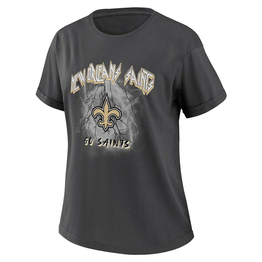 New Orleans Saints WEAR by Erin Andrews Women's Boyfriend T-Shirt - Charcoal cheap