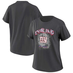 New York Giants WEAR by Erin Andrews Women's Boyfriend T-Shirt - Charcoal sale