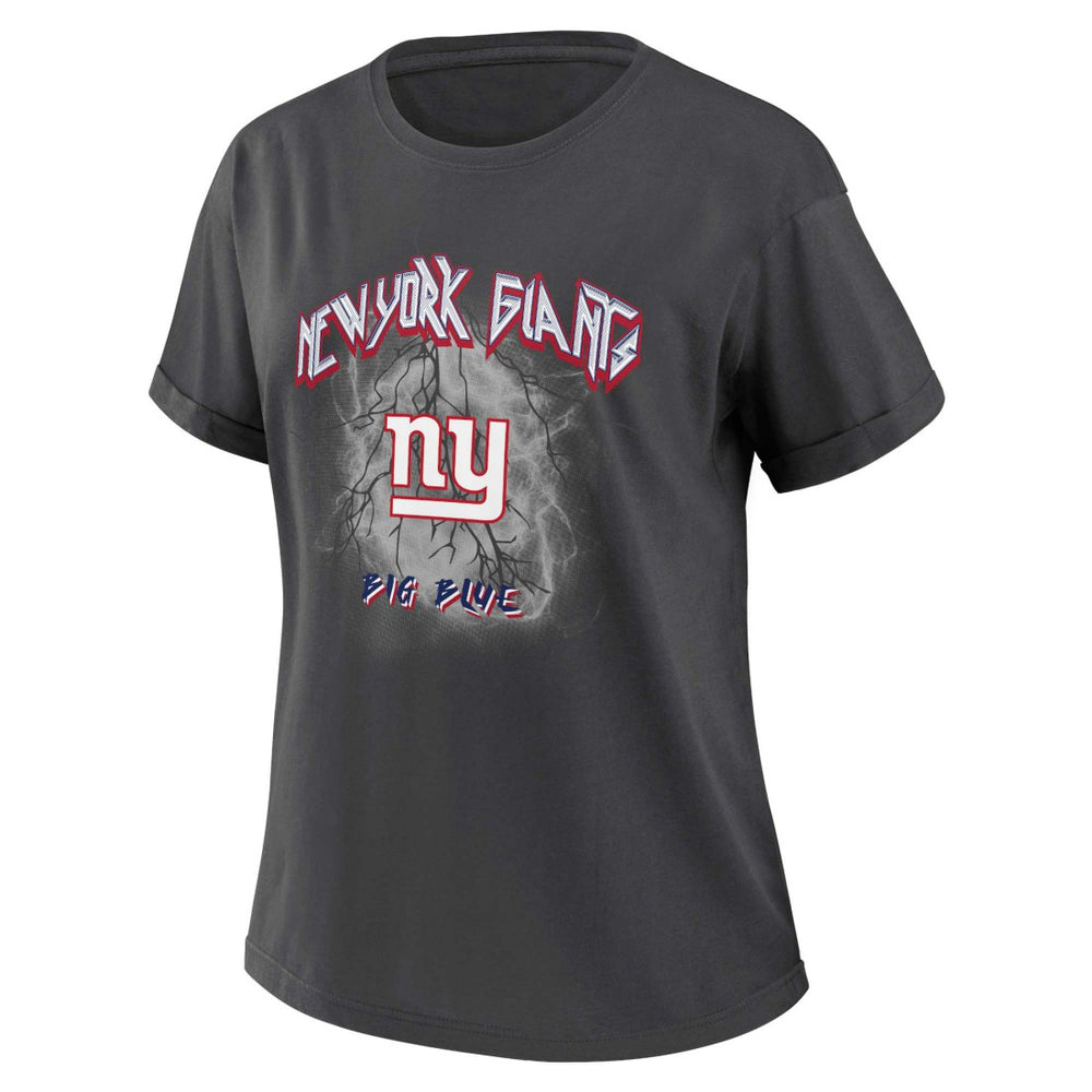 New York Giants WEAR by Erin Andrews Women's Boyfriend T-Shirt - Charcoal sale