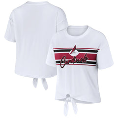 Arizona Cardinals WEAR by Erin Andrews Women's Front Tie Retro T-Shirt - White discount