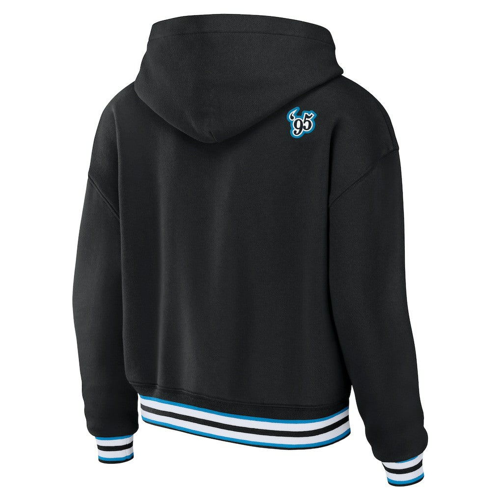 Carolina Panthers WEAR by Erin Andrews Women's Lace-Up Pullover Hoodie - Black outlet