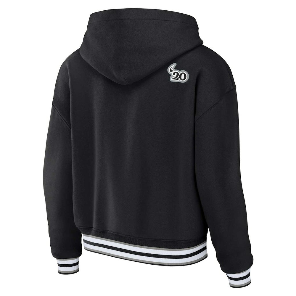 Las Vegas Raiders WEAR by Erin Andrews Women's Lace-Up Pullover Hoodie - Black online