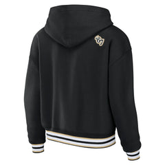 New Orleans Saints WEAR by Erin Andrews Women's Lace-Up Pullover Hoodie - Black for sale