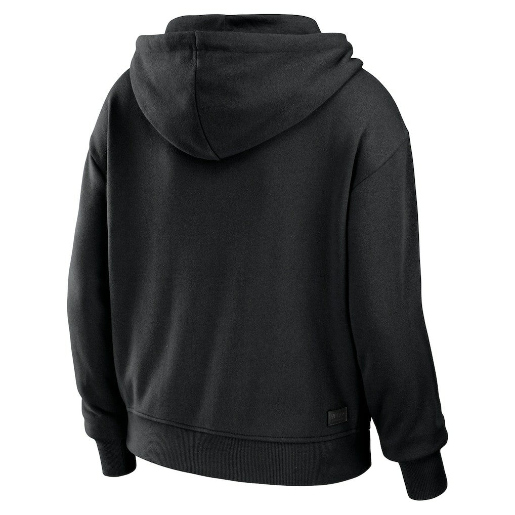 New Orleans Saints WEAR by Erin Andrews Women's Color Block Light Weight Modest Crop Full-Zip Hoodie - Black/White discount
